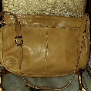 Vintage Brio Tan Leather Shoulder Bag